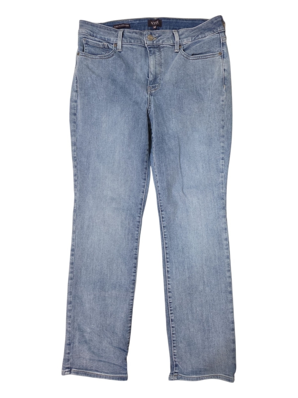 NYDJ Light Wash Marilyn Straight Leg  Jeans Size 14P